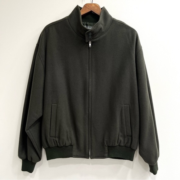 Vintage Evergreen wool bomber jacket men’s medium olive army green - Picture 1 of 9